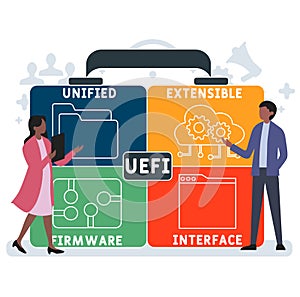 UEFI - Unified Extensible Firmware Interface acronym. business concept background.