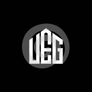UEG letter logo design on BLACK background. UEG creative initials letter logo concept. UEG letter design
