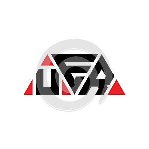 UER triangle letter logo design with triangle shape. UER triangle logo design monogram. UER triangle vector logo template with red