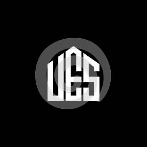 UES letter logo design on BLACK background. UES creative initials letter logo concept. UES letter design