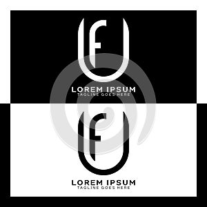 UF initial letter logo. Alphabet U and F pattern design monogram