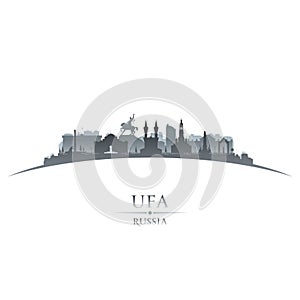 Ufa Russia city silhouette white background