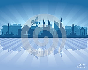 Ufa Russia city skyline vector silhouette