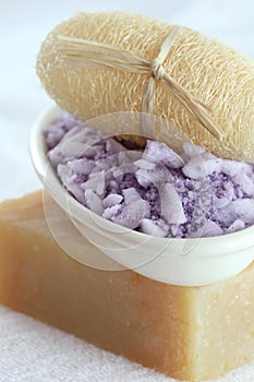 Uffa, Lavender Spa Sea Salt and handmade soap