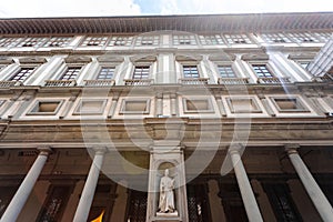 Uffizi Gallery. Piazza degli Uffizi square in Florence, Italy
