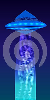 UFO abduction beam. illustration