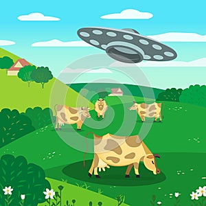 UFO abducts a cow