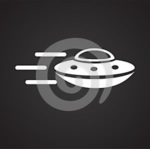 Ufo Alien icon on black background for graphic and web design, Modern simple vector sign. Internet concept. Trendy symbol for