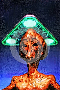 Ufo alien painted
