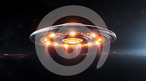 UFO, an alien plate soars in the sky, AI Generative