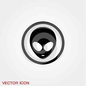 UFO alien saucer - unidentified flying object line art vector icon