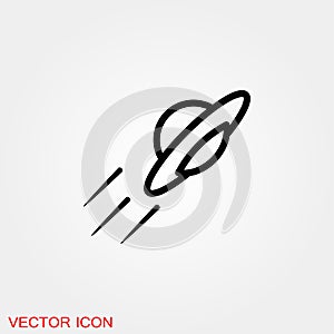 UFO alien saucer - unidentified flying object line art vector icon