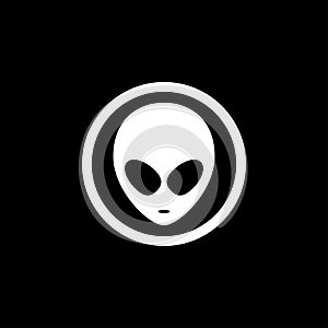 UFO alien saucer - unidentified flying object line art vector icon