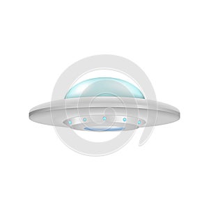 UFO - alien spaceship isolated on white background. Vector illustration