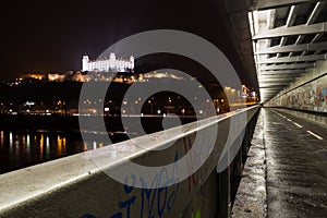 On the UFO Bridge at night