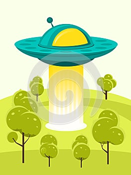 UFO cartoon unknow flying object