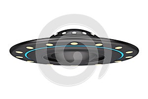 UFO Concept. Alien Spaceship or Flying Saucer . 3d Rendering