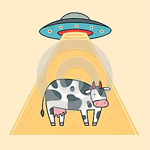 UFO. Cow, abduction ufo