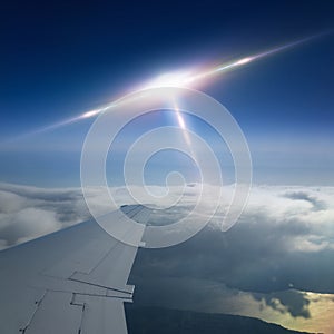 Ufo flies near airplane