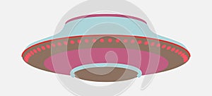 UFO - Flying saucer flat style illustration