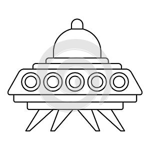 Ufo flying saucer icon, outline style