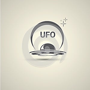 Ufo flying saucer vector icon