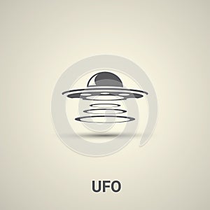 Ufo flying saucer vector icon