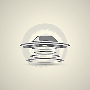 Ufo flying saucer vector icon