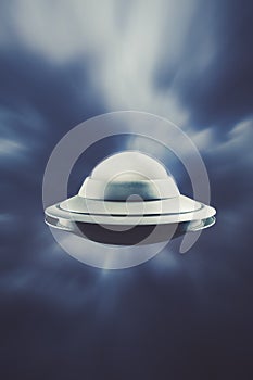 UFO flying in the sky at light speed