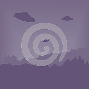 UFO hover in the sky