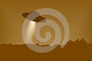 UFO hover in the sky.