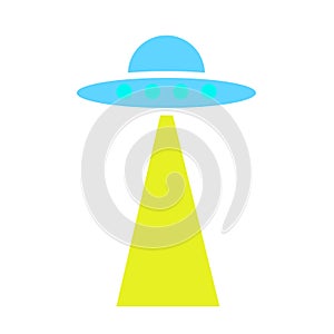 UFO icon vector illustration on white background - flying saucer