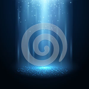 UFO light beam isolated. Vector illustration