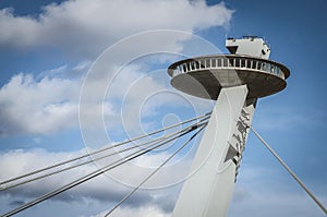 Ufo restaurant above the bridge in Bratislava, SlovakiaBratislava castle Slovakia