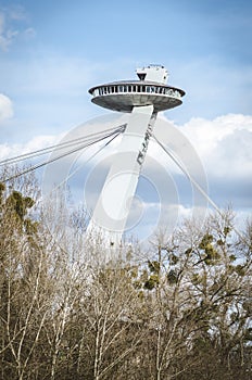 Ufo restaurant above the bridge in Bratislava, SlovakiaBratislava castle Slovakia