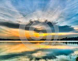 UFO Shaped Cloud at Sunset