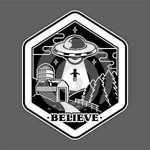 UFO space patch sticker print