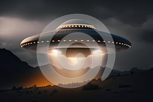 UFO unidentified flying object. AI generated