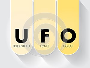 UFO - Unidentified Flying Object is any perceived aerial phenomenon that cannot be immediately identified or explained, acronym