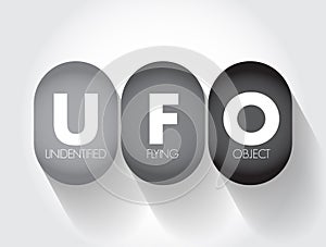 UFO - Unidentified Flying Object is any perceived aerial phenomenon that cannot be immediately identified or explained, acronym