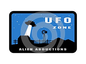 UFO zone badges and logo emblem. Vector illustration.