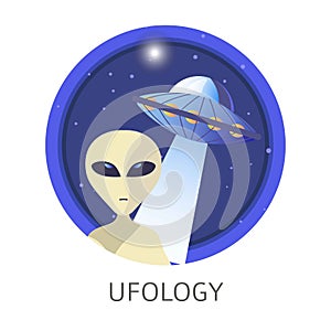 Ufology studies themed concept logo photo