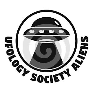 Ufology society aliens logo, simple style photo