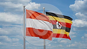 Uganda and Austria two flags