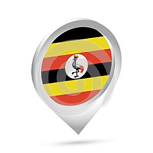 Uganda flag 3d pin icon