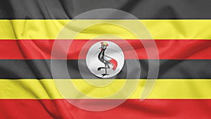 Uganda flag with fabric texture
