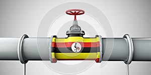 Uganda oil and gas fuel pipeline. Oil industry concept. 3D Rendering