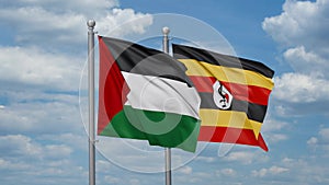 Uganda and Palestine two flags