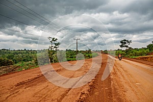 Uganda road on a cloudy day