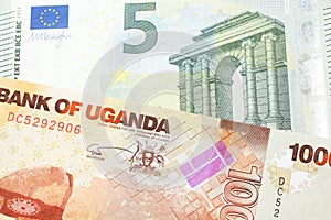 Ugandan currency paired with money from Europe